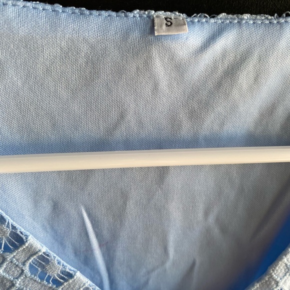 NWOT Half Sleeve V Neck Button Detail Lace Embroidery Dress Size Small - Picture 6 of 10